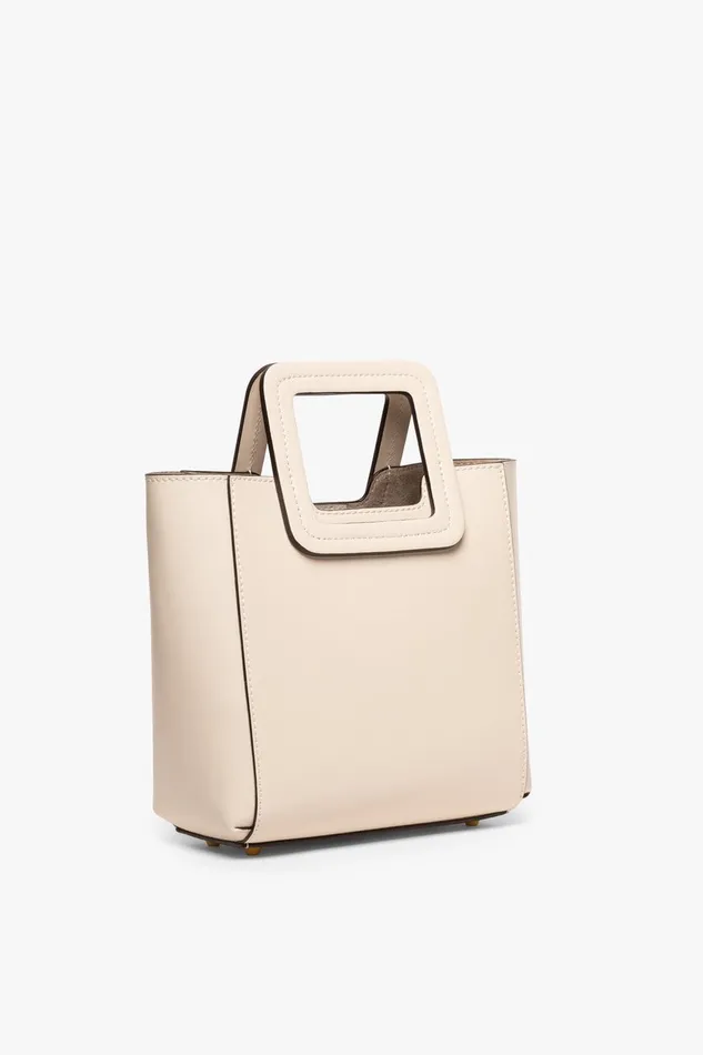 Women STAUD Crossbody MINI SHIRLEY LEATHER BAG CREAM