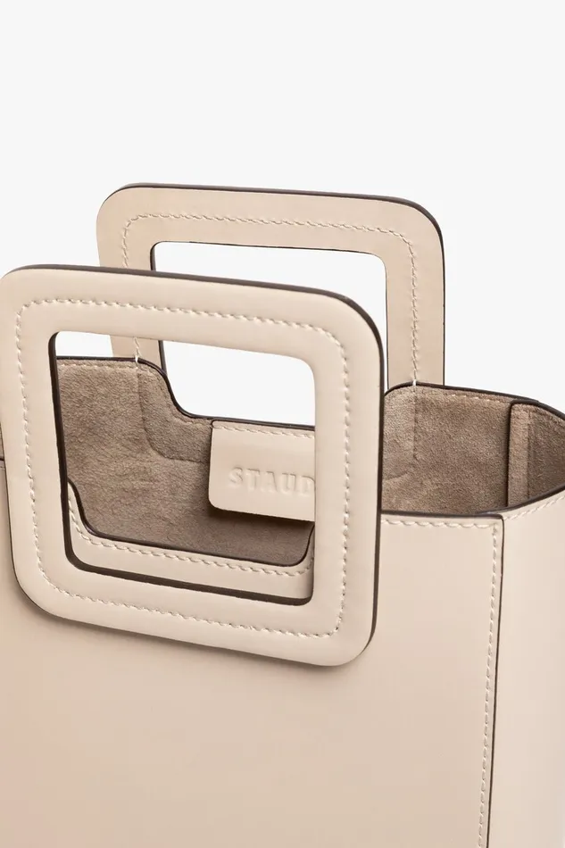 Women STAUD Crossbody MINI SHIRLEY LEATHER BAG CREAM