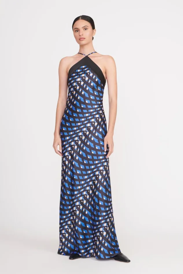 Women STAUD Dresses CUBISM DRESS PAINTED ARGYLE BLACK