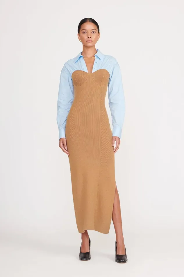 Women STAUD Dresses HAZEL DRESS CAMEL FRENCH BLUE