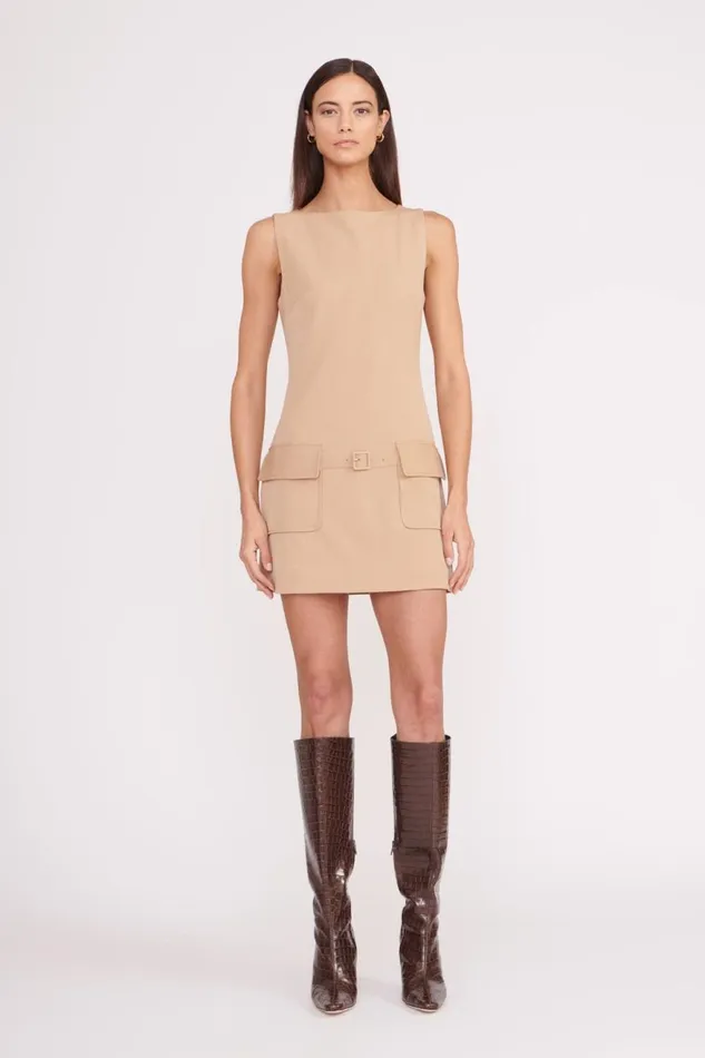 Women STAUD Dresses SHEILA DRESS CAMEL