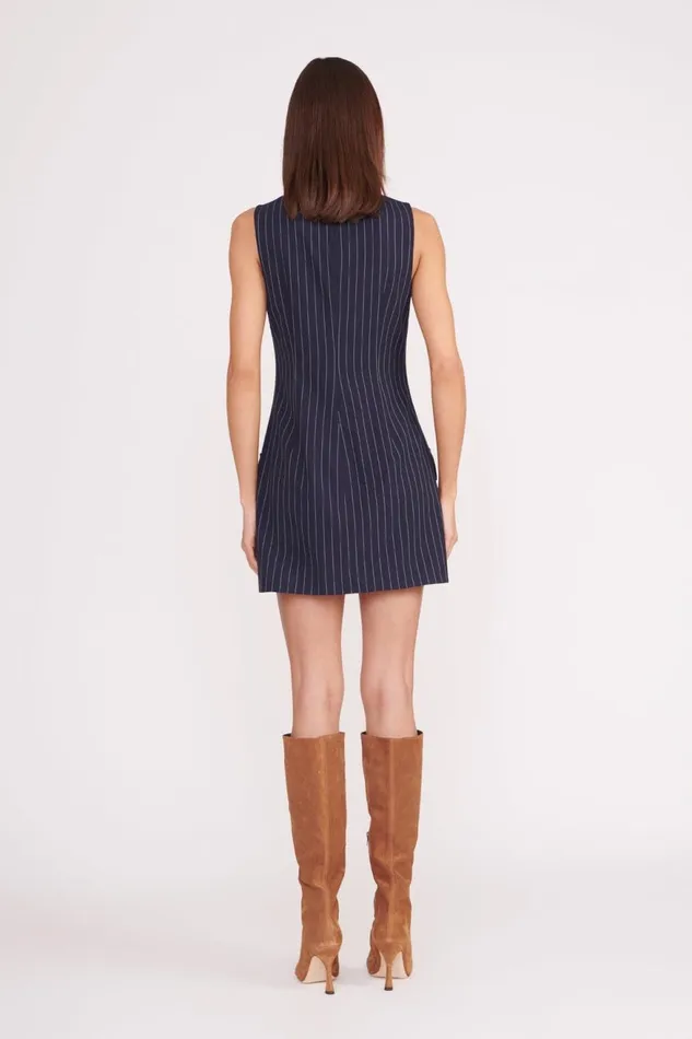 Women STAUD Dresses SHEILA DRESS NAVY PINSTRIPE Women STAUD Dresses SHEILA DRESS NAVY PINSTRIPE