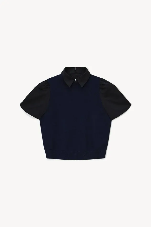 Women STAUD Knits ARYA TOP NAVY BLACK