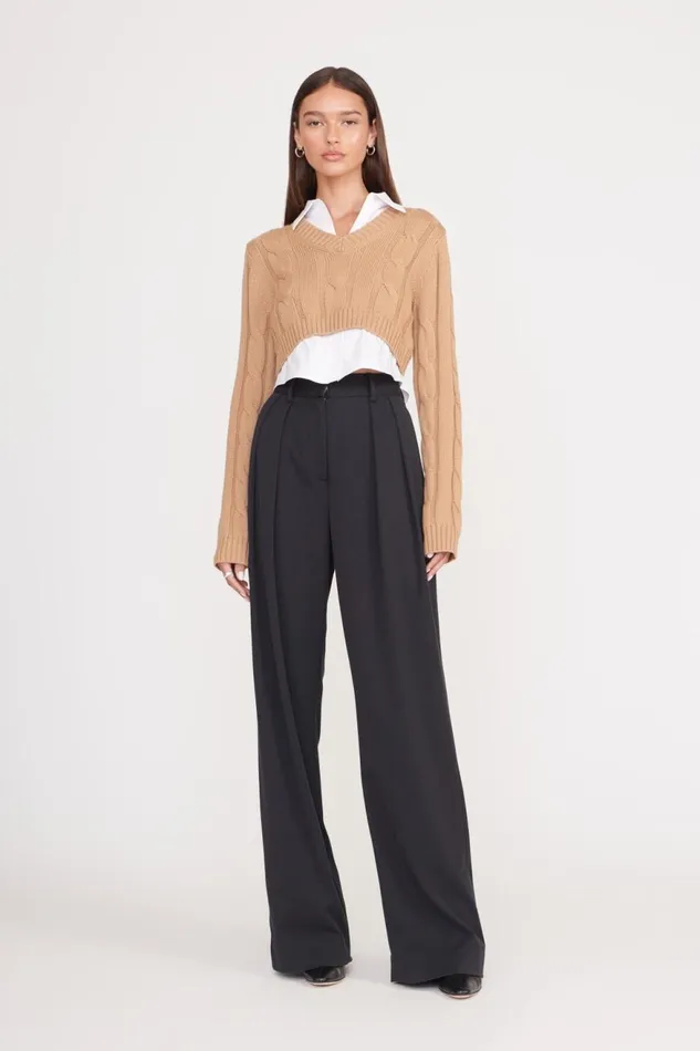 Women STAUD Knits DUKE SWEATER CAMEL WHITE Women STAUD Knits DUKE SWEATER CAMEL WHITE