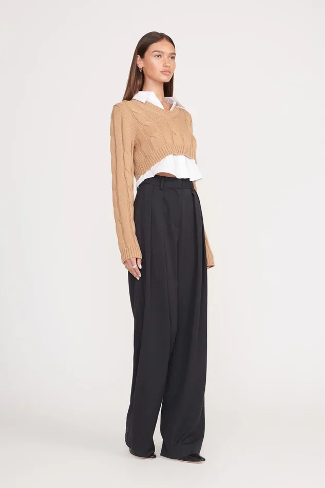 Women STAUD Knits DUKE SWEATER CAMEL WHITE Women STAUD Knits DUKE SWEATER CAMEL WHITE