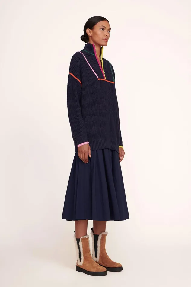 Women STAUD Knits HAMPTON SWEATER NAVY MULTI