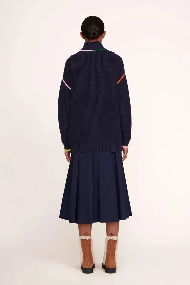 Women STAUD Knits HAMPTON SWEATER NAVY MULTI