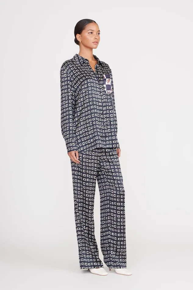 Women STAUD Pants and Shorts ZACH PANT NAVY GEOSCAPE Women STAUD Pants and Shorts ZACH PANT NAVY GEOSCAPE