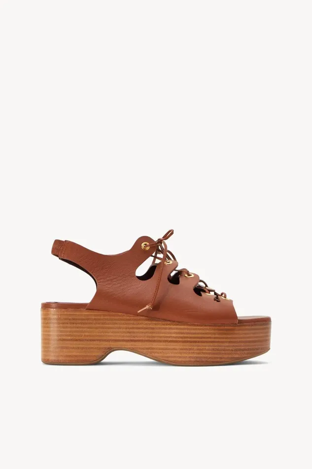 Women STAUD Platforms and Wedges QUINN PLATFORM SANDAL TAN