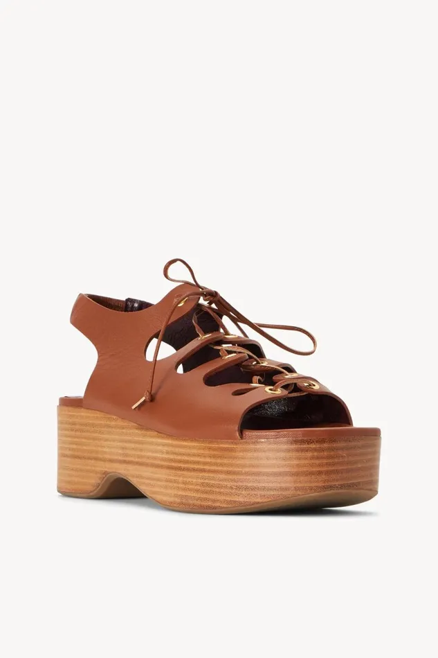 Women STAUD Platforms and Wedges QUINN PLATFORM SANDAL TAN