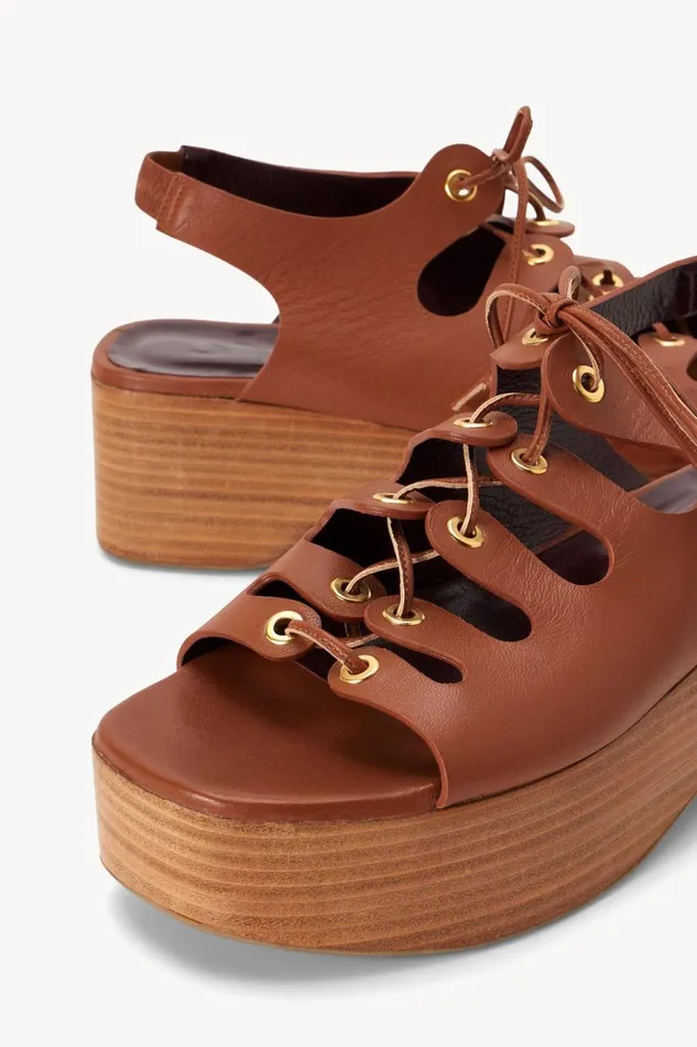 Women STAUD Platforms and Wedges QUINN PLATFORM SANDAL TAN