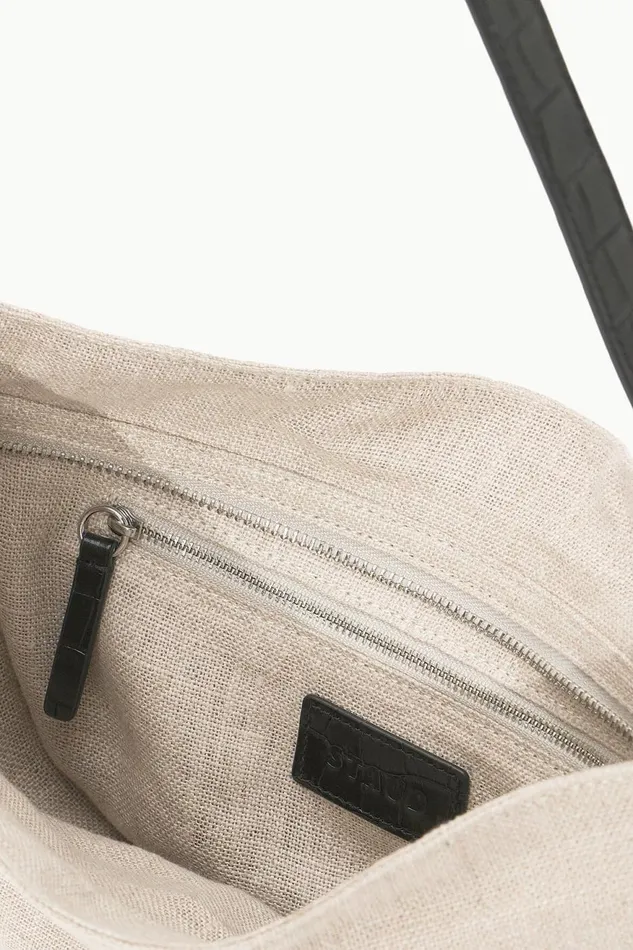 Women STAUD Shoulder MARIKE BAG NATURAL BLACK LINEN Women STAUD Shoulder MARIKE BAG NATURAL BLACK LINEN