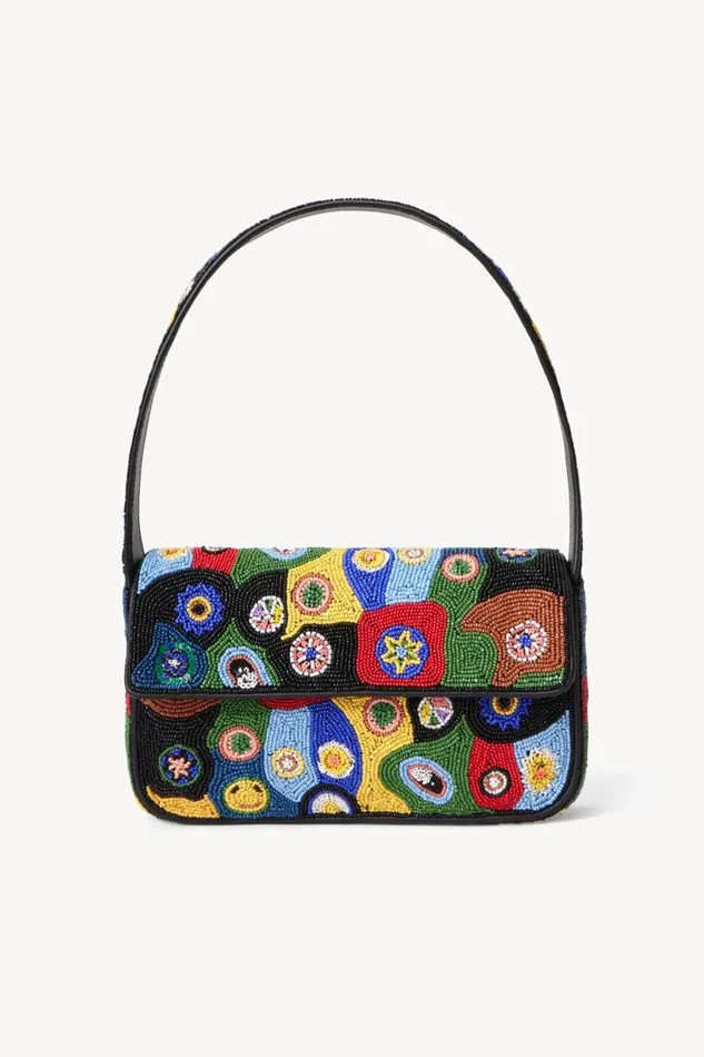 Women STAUD Shoulder TOMMY BEADED BAG BLACK MILLEFIORI