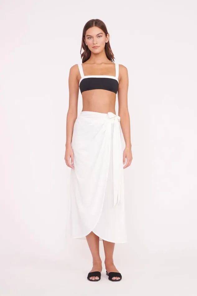 Women STAUD Swim ANGELICA COVERUP SKIRT WHITE
