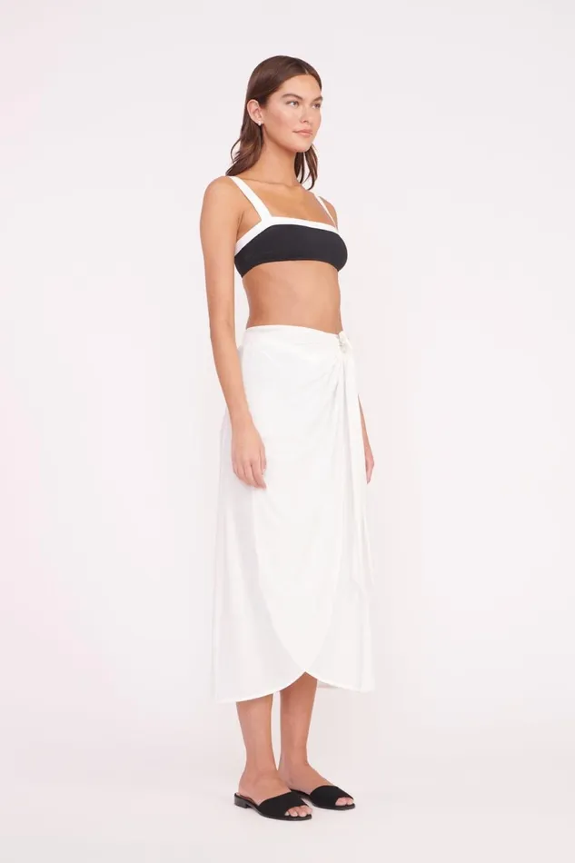 Women STAUD Swim ANGELICA COVERUP SKIRT WHITE Women STAUD Swim ANGELICA COVERUP SKIRT WHITE