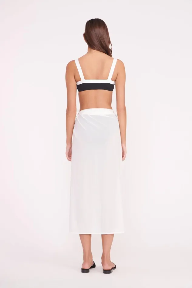 Women STAUD Swim ANGELICA COVERUP SKIRT WHITE Women STAUD Swim ANGELICA COVERUP SKIRT WHITE