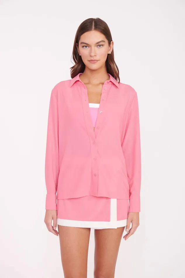 Women STAUD Swim MIRIAM COVERUP TOP CORAL PINK Women STAUD Swim MIRIAM COVERUP TOP CORAL PINK