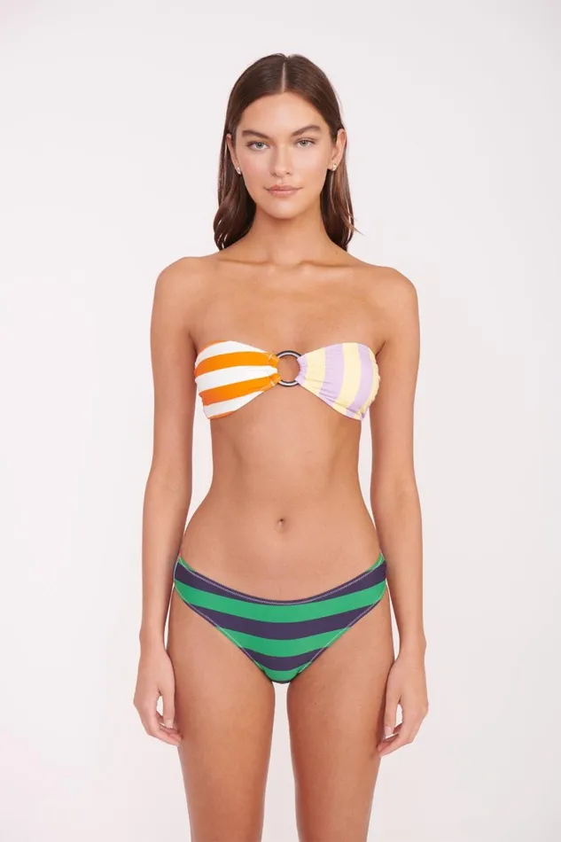 Women STAUD Swim RILEY BANDEAU TOP CABANA STRIPE MULTI