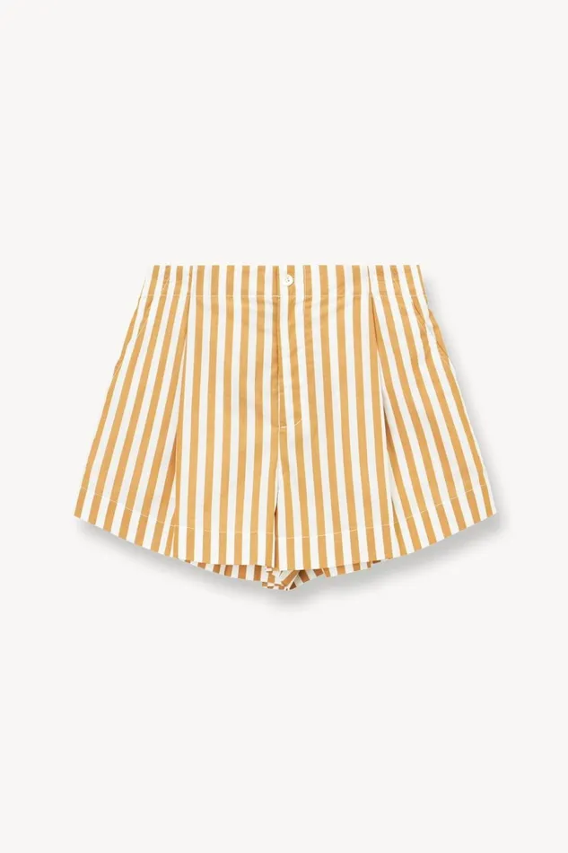 Women STAUD Swim ZOEY SHORT KHAKI STRIPE