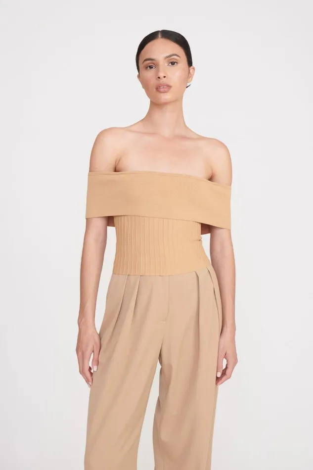 Women STAUD Tops ARTISTRY TOP CAMEL