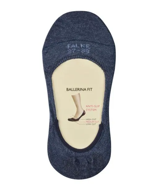 Women Step Medium Cut Women No Show Socks Navy Mel FALKE No Show Socks
