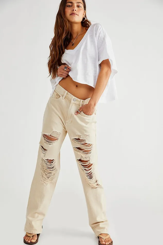 Women StraightLeg Jeans Free People ZGY Rebound Jeans Sandstone