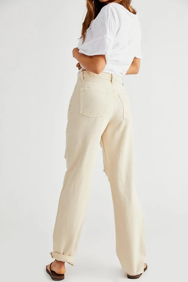 Women StraightLeg Jeans Free People ZGY Rebound Jeans Sandstone