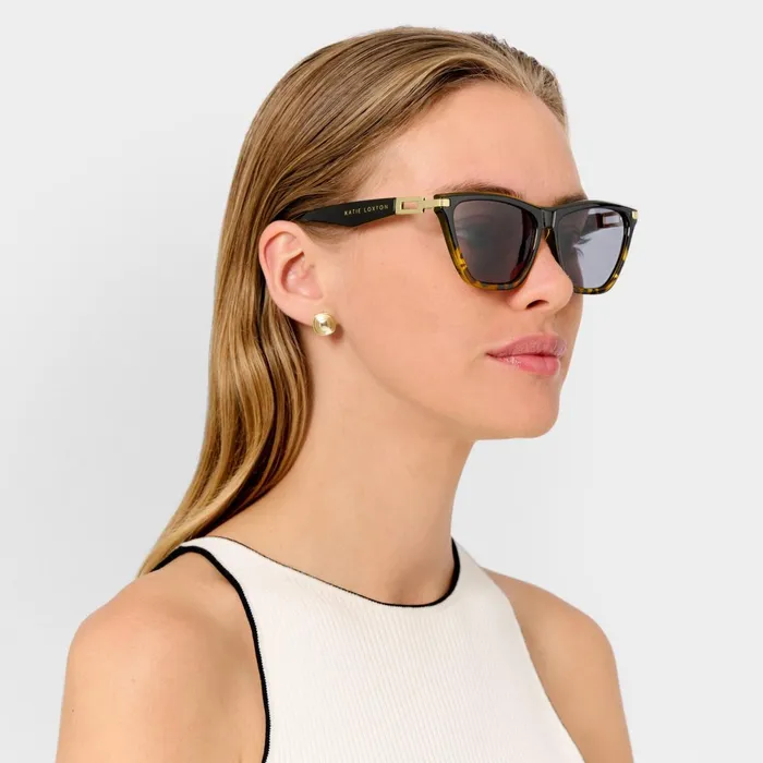 Women Sunglasses and Cases Katie Loxton Marbella Black Tortoiseshell Sunglasses