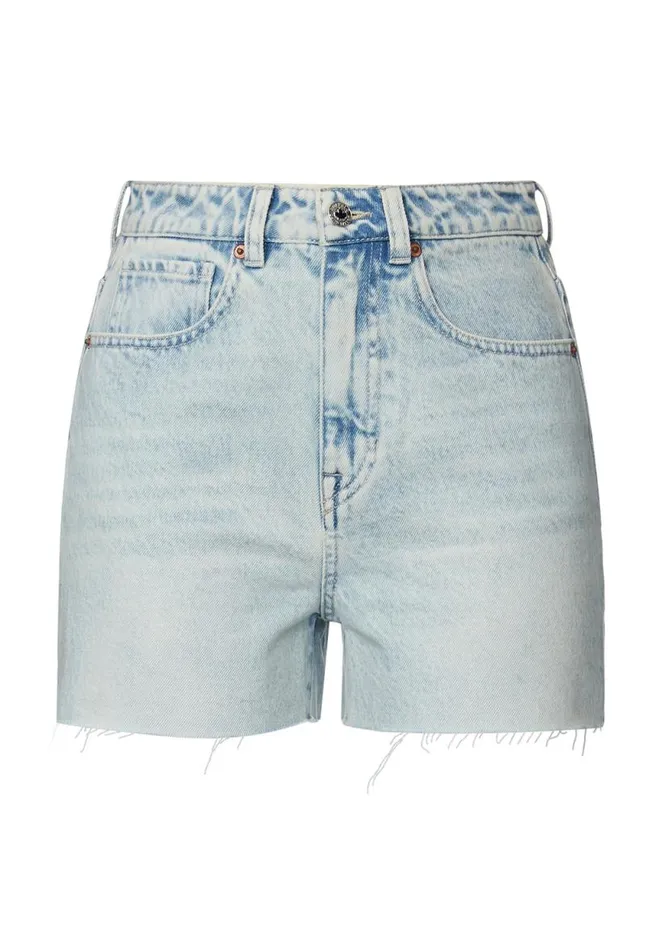 Women Super High Rise Joanna Bleached Down Shorts Indigo Buffalo David Bitton Shorts and Skirts