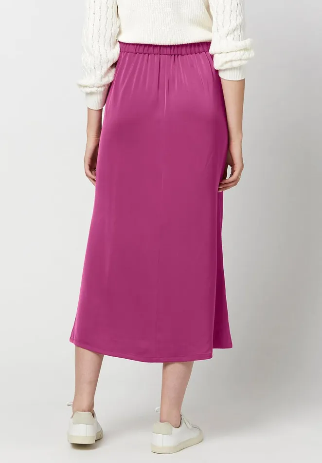 Women Tea Length Adler Satin Skirt Festivalfuchsia Buffalo David Bitton Dresses and Jumpsuits