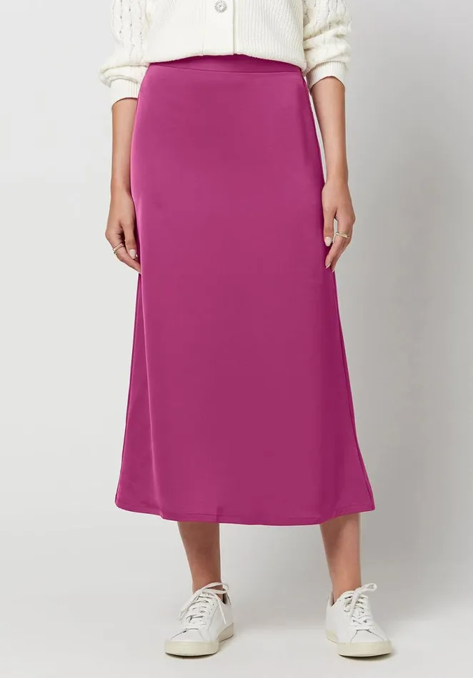 Women Tea Length Adler Satin Skirt Festivalfuchsia Buffalo David Bitton Dresses and Jumpsuits