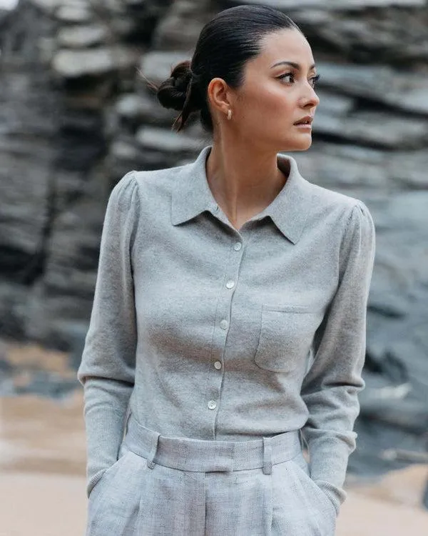 Women The Peony Lim PoloIn Fumo Grey Fumo Grey NPeal Tops and Tshirts