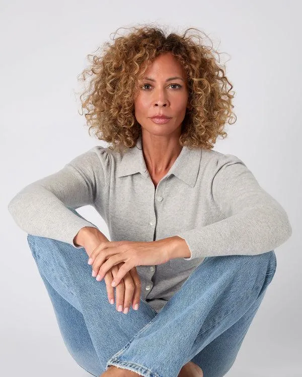 Women The Peony Lim PoloIn Fumo Grey Fumo Grey NPeal Tops and Tshirts