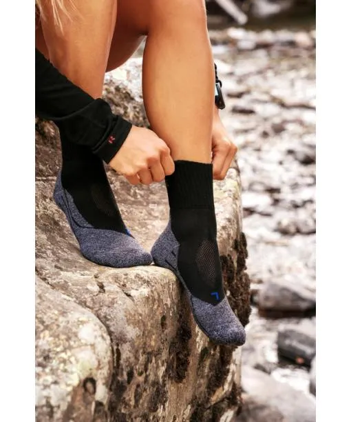 Women TK2 Explore Cool Short Women Trekking Short Sock Asphalt Mel FALKE Hiking Socks