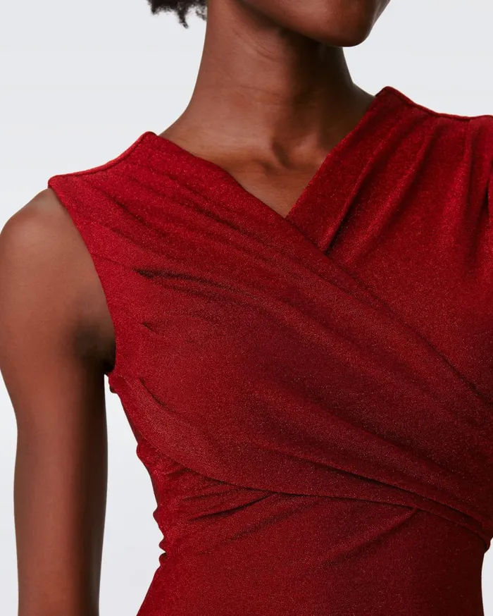 Women Tomas Dress Metallic Red DVF Dresses