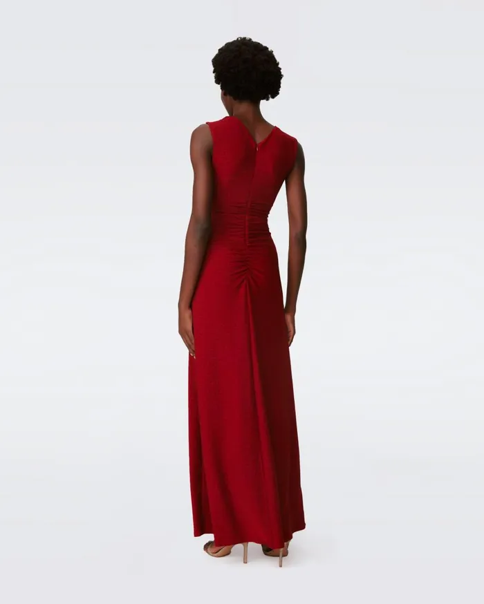 Women Tomas Dress Metallic Red DVF Dresses