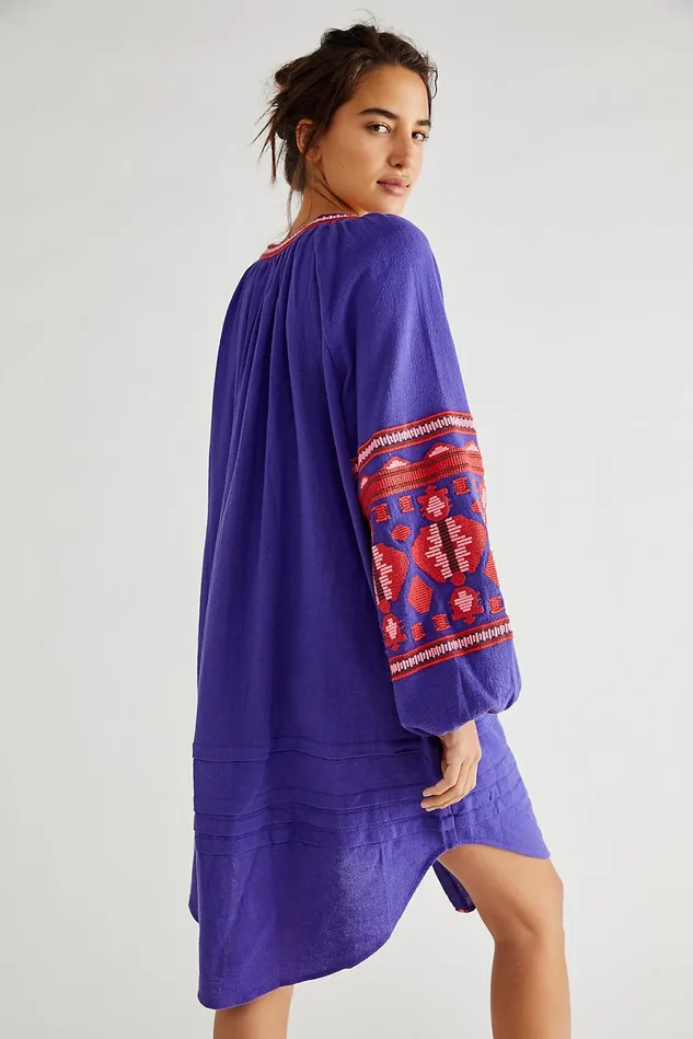 Women Tops Free People In The Clear Embroidered Maxi Sparkling Violet Combo