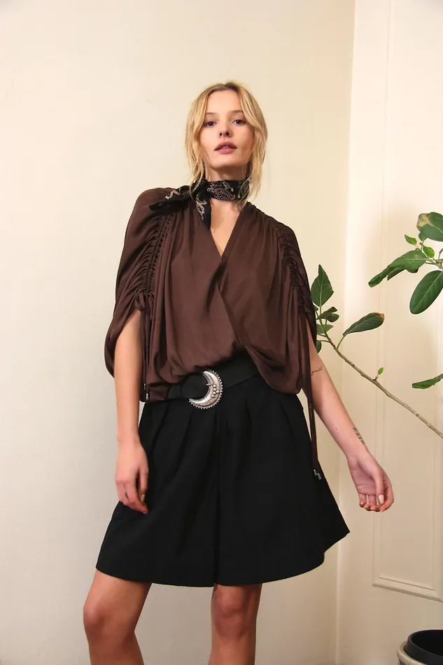 Women Tops Free People Rachel Silky Top Scorpio