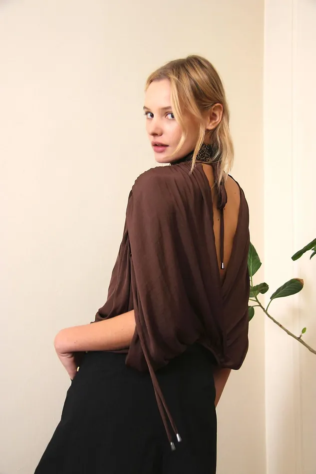 Women Tops Free People Rachel Silky Top Scorpio