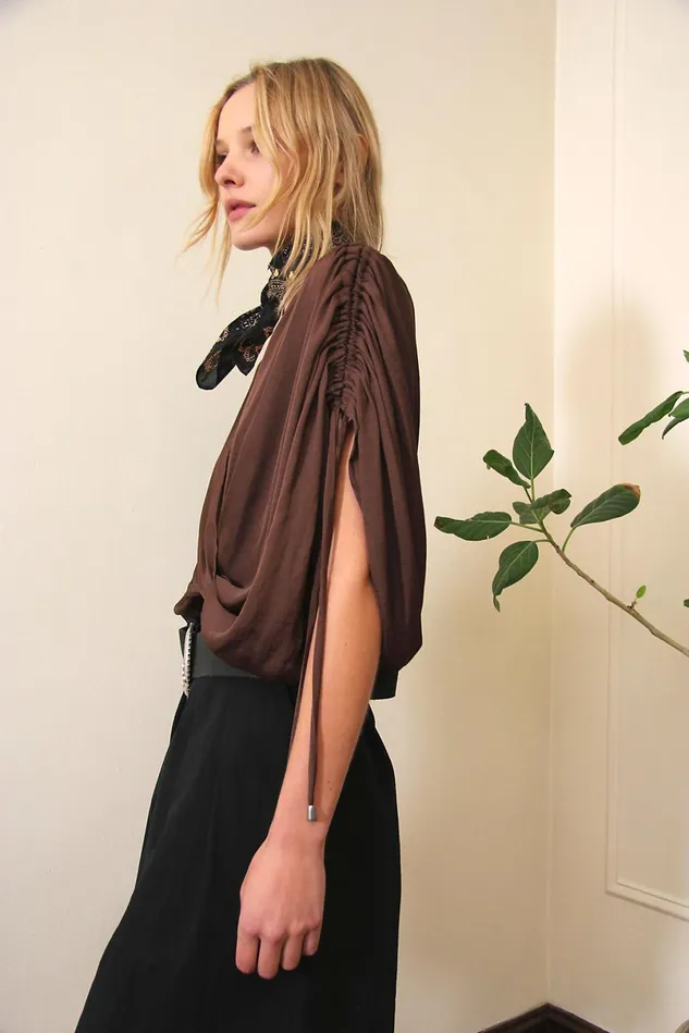 Women Tops Free People Rachel Silky Top Scorpio