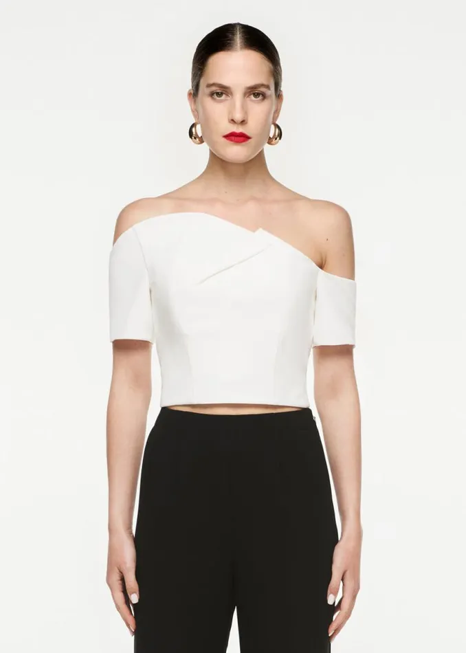 Women Tops Roland Mouret Asymmetric Stretch Cady Top
