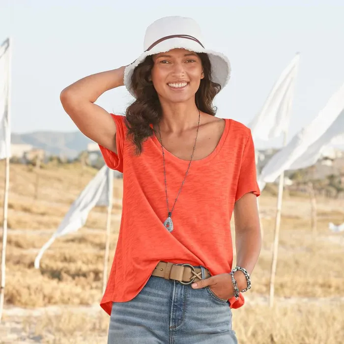 Women Ultimate Airy Slub Scoopneck Tee Raspberry Sundance Catalog Tops Women Ultimate Airy Slub Scoopneck Tee Raspberry Sundance Catalog Tops