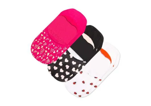 Women Ultimate No Show Socks Valentines 3 Pack Pink Multi TOMS Socks