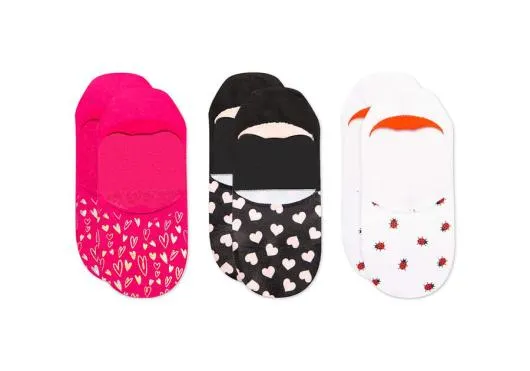 Women Ultimate No Show Socks Valentines 3 Pack Pink Multi TOMS Socks