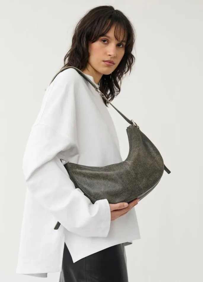 Women Vagabond Bags ITAMI BAG Dark Grey Texture Leather