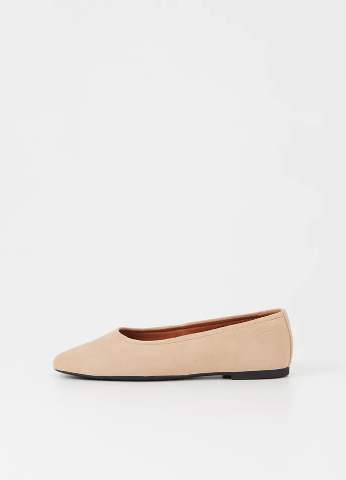 Women Vagabond Ballet Flats JOLIN SHOES Beige Suede