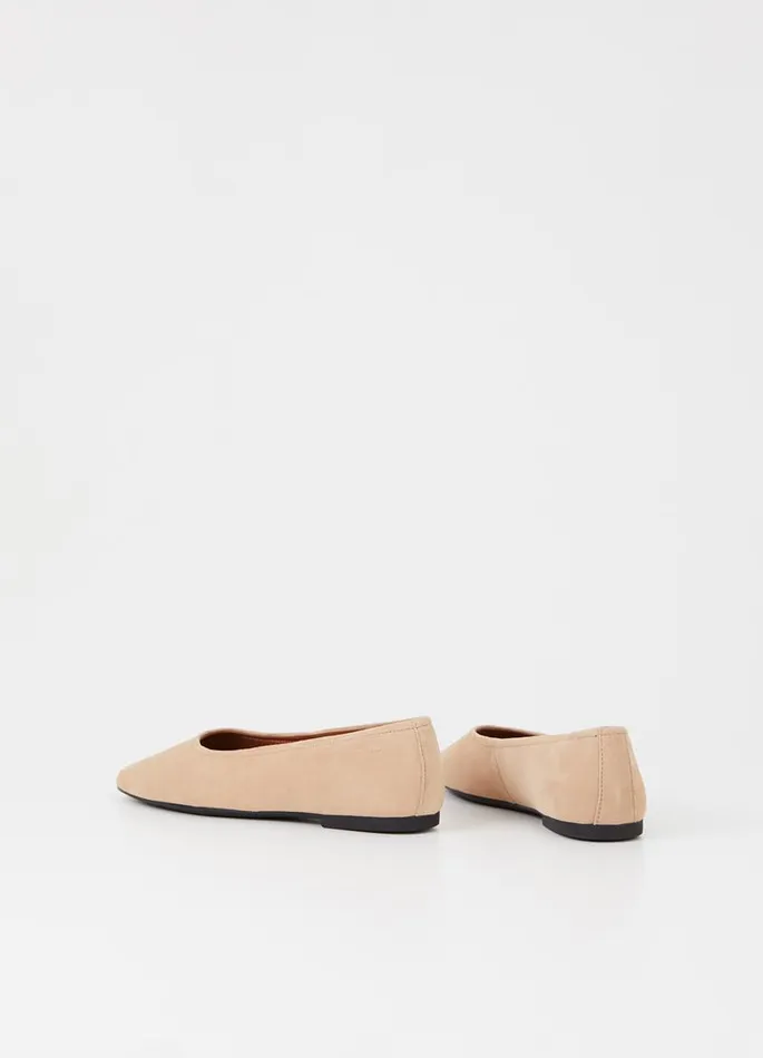 Women Vagabond Ballet Flats JOLIN SHOES Beige Suede