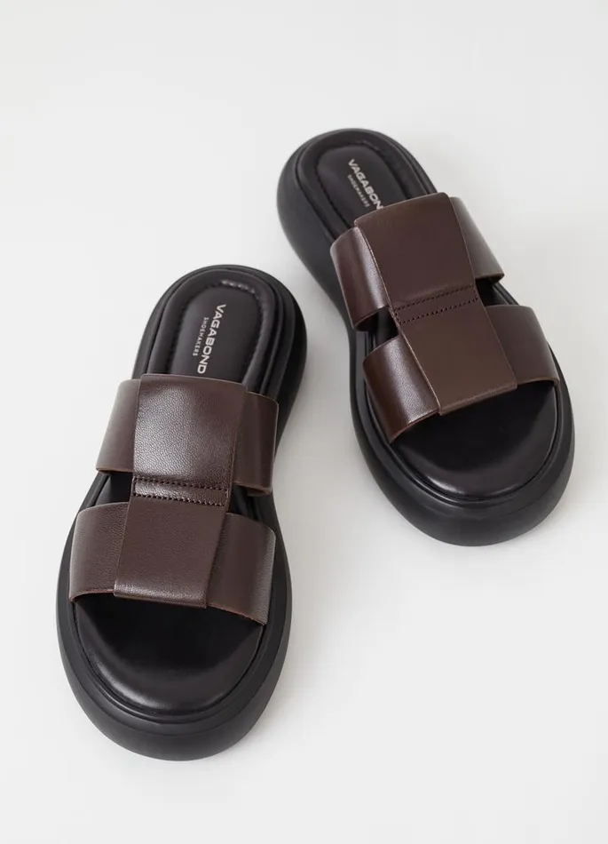 Women Vagabond Sandals BLENDA SANDALS Dark Brown Leather