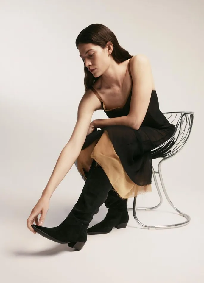 Women Vagabond Tall Boots CASSIE TALL BOOTS Black Suede