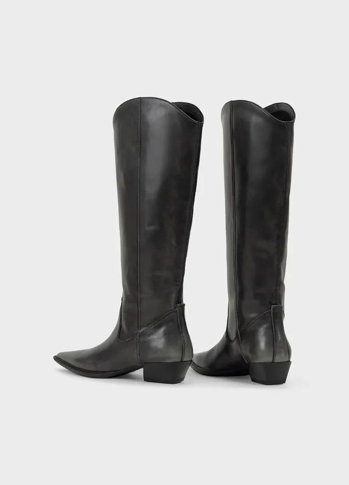 Women Vagabond Tall Boots CASSIE TALL BOOTS Grey Brushoff Leather